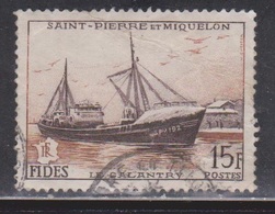 ST PIERRE & MIQUELON Scott # 350 Used - Fish Freezer Trawler Le Galantry - Gebruikt