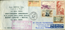 SENGAL SAINT LOUIS 12 5 1655 25e Anniversaire Du Vol Saint Louis Natal Pour Natal Brésil - Storia Postale