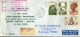 SENGAL SAINT LOUIS 12 5 1655 25e Anniversaire Du Vol Saint Louis Natal Pour Natal Brésil - Storia Postale