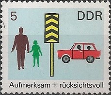 EAST GERMANY (DDR) - TRAFFIC SAFETY CAMPAIGN ("BE ATTENTIVE AND CONSIDERATE!", 5Pf) 1969 - MNH - Accidents & Road Safety