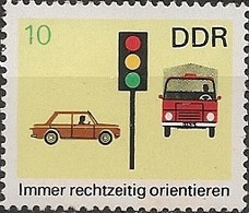 EAST GERMANY (DDR) - TRAFFIC SAFETY CAMPAIGN ("WATCH AHEAD!", 10Pf) 1969 - MNH - Accidents & Road Safety