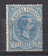 REGNO D'ITALIA 1884-86 PACCHI POSTALI EFFIGE DI RE UMBERTO I SASS. 2  MNH SENZA GOMMA VF - Postpaketten