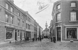 Visé - Vue Du Perron Et L'Hôtel De Ville (animée Commerces 1905.. Petite Découpe Sur Bord Supérieur) - Visé