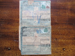 2 Bulletins D'expedition D'un Colis Postal Via SNCF 1943 - Revenue Stamps