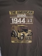 T SHIRT Beige Kamel JEEP THE AMERICAN LEGEND US WW2  WILLYS FORD 4X4 MB GPW M 201 TEE - Véhicules