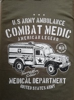 T SHIRT Vert Olive DODGE WC 54 AMBULANCE COMBAT MEDIC WW2 US ARMY MEDICAL Dpt TEE - Véhicules