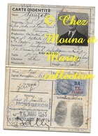 SAUZET PAUL LE POUZIN 1877 CONDUCTEUR DE TRAVAUX MONTGERON CARTE D IDENTITE 1943 FISCAL DA 13 FRANCS - Historical Documents