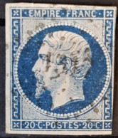 FRANCE 1854 - Canceled - YT 14Aa Bleu Foncé - 20c - 1853-1860 Napoleon III