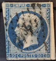 FRANCE 1854 - Canceled - YT 14Aa Bleu Foncé - 20c - 1853-1860 Napoléon III.