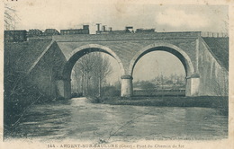 Argent Sur Sauldre Pont Du Chemin De Fer Train  Coll. Marchand Vers Chabris Indre Cachet Convoyeur - Argent-sur-Sauldre