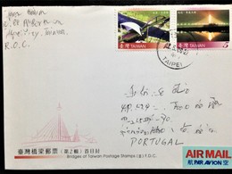 Taiwan, Circulated FDC To Portugal, "Bridges", "Architecture", 2008 - Brieven En Documenten