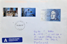 Norway, Circulated Cover To Portugal, "Famous People", "Henrik Wergeland", "Tourism", 2008 - Brieven En Documenten
