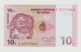 Banknote Congo Democratic Republic 10 Centime 1997 UNC - République Démocratique Du Congo & Zaïre