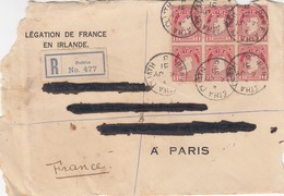 COVER. FRONT. REGISTERED DUBLIN TO FRANCE. 4 7 31. LEGATION DE FRANCE EN IRLANDE - Briefe U. Dokumente