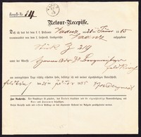 1885 Retour Recepisse Mit Fingerhut Stempel Vaduz, Gefaltet. - ...-1912 Vorphilatelie