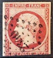 FRANCE 1853 - Canceled - YT 17Ab Carmin Rose - 80c - 1853-1860 Napoleon III