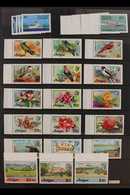 BRITISH WEST INDIES NEVER HINGED MINT COLLECTION. Late 1960's To 1990's All Different Stamps & Mini-sheets On Stock Page - Andere & Zonder Classificatie