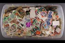 WORLD "OFF PAPER" KILOWARE - MOSTLY S COUNTRIES A (shoe Box Sized) Plastic Box With Over 1kg Of Loose Stamps, At A Glanc - Other & Unclassified