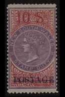 NEW SOUTH WALES 1885-86 10s Lilac & Claret, Perf 12, "Postage" Overprinted In Blue, SG 241b, Fine Mint For More Images,  - Other & Unclassified