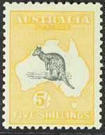 1915 - 27 5s Grey And Deep Yellow, Wmk Narrow Crown, Kangaroo, SG 42b, Superb Mint. For More Images, Please Visit Http:/ - Other & Unclassified