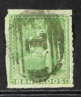 1860 (½d) Yellow Green, Pin Perf 12½, Very Fine Used. Scarce With Perfs To All 4 Sides. For More Images, Please Visit Ht - Barbados (...-1966)