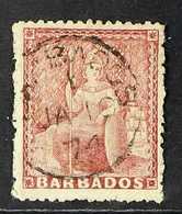 1873 (4d) Dull Rose Red, Wmk Large Star, Clean Cut Perf 14½ To 15½, SG 59, Used With Central Cds Cancel. Lovely Example  - Barbados (...-1966)