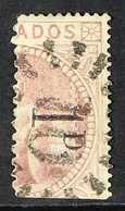 1878 1d On Half Of 5s Dull Rose, SG 86, Very Fine Used With Neat "Bootheel 10" Cancel. RPS Cert. For More Images, Please - Barbados (...-1966)