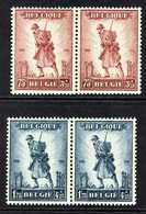 1932 Infantry Memorial Complete Set (SG 618/19, Michel 342/43, COB 351/52), Never Fine Mint Horizontal PAIRS, Very Scarc - Other & Unclassified