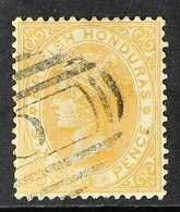 1882 6d Yellow, Wmk CA, Perf 14, SG 21, Fine Used. Elusive Stamp. For More Images, Please Visit Http://www.sandafayre.co - British Honduras (...-1970)