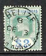 1904 $2 Grey Green And Blue, Wmk CA, Ed VII, SG 92 Very Fine Used. For More Images, Please Visit Http://www.sandafayre.c - Honduras Britannico (...-1970)