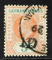 1907 1d On 5s Salmon And Green, SG 19, Very Fine Used. BPA Cert. For More Images, Please Visit Http://www.sandafayre.com - Cayman Islands