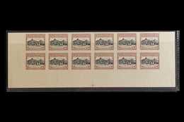 1924/7 4d Raratonga Harbour Colour Trial In Brown And Black, As SG 84, Imperf Bottom Part Sheet Of 12, On Ungummed Paper - Cook