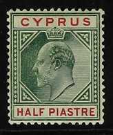 1904-10 ½pi Green & Carmine With BROKEN TOP LEFT TRIANGLE Variety, SG 62a, Fine Mint, Fresh. For More Images, Please Vis - Other & Unclassified