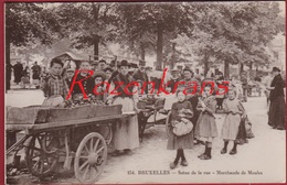 Bruxelles Brussel Marchande De Moules Mosselverkoopster Folklore CPA RARE 1909  (En Très Bon état) - Ambachten