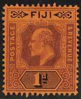 1904-09 1d Purple And Black / Red With DAMAGED FRAME AND CROWN, SG 116a, Unused Without Gum. Cat £450. For More Images,  - Fidji (...-1970)