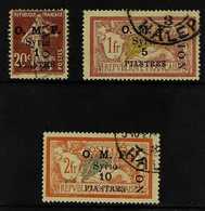 SYRIA 1921 Air "AVION" Vertical Overprints Complete Set (Yvert 7/9, SG 86/88), Fine Cds Used. (3 Stamps) For More Images - Other & Unclassified