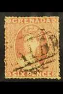 1862-62 6d Rose Chalon, SG 3, Well Centered For These, Neat A15 Cancel. For More Images, Please Visit Http://www.sandafa - Grenade (...-1974)
