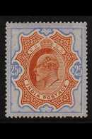 1909 25r Brownish-orange And Blue, SG 147, A Mint Example Of This Scarce Edwardian Top Value, Fresh Large Part Gum And W - Other & Unclassified