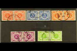 1940-70 POSTAGE DUE 1½d, 3d, 8d, 10d And 1s, Between SG D7/14, Fine Cds Used Horizontal Pairs. (5) For More Images, Plea - Other & Unclassified