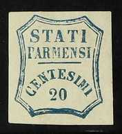 PARMA - PROVISIONAL GOVERNMENT 1859 20c Blue, Sass 15, Very Fine Mint, Large Part Og, With Good Margins All Round. Cat € - Non Classés
