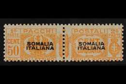 SOMALIA PARCEL POST FORGERIES. 1928-41 50c Orange With Forged Overprint (as Sassone 58, SG P115), Never Hinged Mint Hori - Altri & Non Classificati