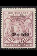 BRITISH EAST AFRICA 1897 50r Mauve, Queen Victoria, Overprinted "Specimen", SG 99s, Fine Mint, Horizontal Gum Bend. For  - Vide