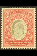 EAST AFRICA & UGANDA 1904 5r Grey And Red, Wmk MCA, Ed VII, SG 30, Very Fine Mint. For More Images, Please Visit Http:// - Vide
