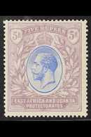 EAST AFRICA AND UGANDA 1921 5r Blue And Dull Purple, Wmk Script, SG 74, Very Fine Mint.  For More Images, Please Visit H - Vide