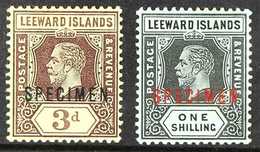 1912-22 3d And 1s White Backs, Each Overprinted "SPECIMEN", SG 51as & 54as, Fine Mint. (2 Stamps) For More Images, Pleas - Leeward  Islands