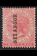 SELANGOR 1885 2c Pale Rose, SG 38, Ovpt Vertical, Very Fine Mint. For More Images, Please Visit Http://www.sandafayre.co - Other & Unclassified