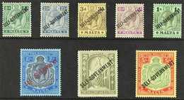 1922 "Self Government" Set Complete, Wmk MCA, SG 106/113, Very Fine Mint. (9 Stamps) For More Images, Please Visit Http: - Malta (...-1964)