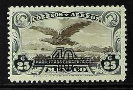 1932 40c On 25c Blue Green & Grey "Eagle" Air Post, Scott C48, Never Hinged Mint For More Images, Please Visit Http://ww - Mexico