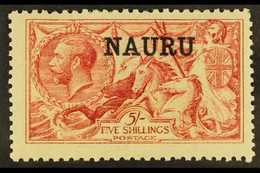 1916 - 1923 5s Bright Carmine, DLR Seahorse, SG 22, Very Fine Mint. For More Images, Please Visit Http://www.sandafayre. - Nauru