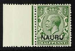 1916 ½d Yellow Green, Variety "double Ovpt, One Albino", SG 1b, Superb Marginal Mint Never Hinged. For More Images, Plea - Nauru